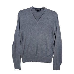 Banana Republic Luxury Blend Silk Cashmere V-Neck Sweater Gray S